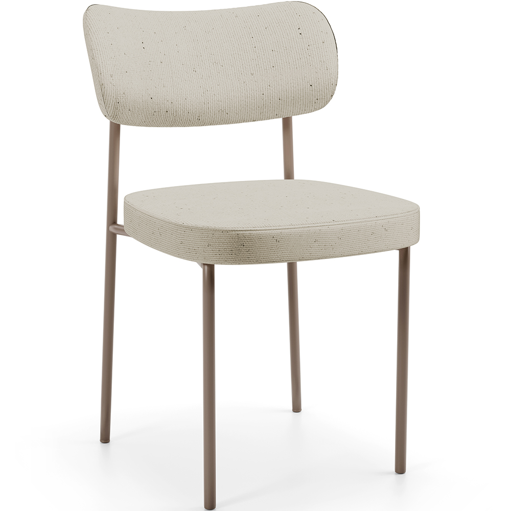 Cadeira Decorativa Sala De Jantar Melina Base Arena L02 Linho Champagne - Lyam Decor