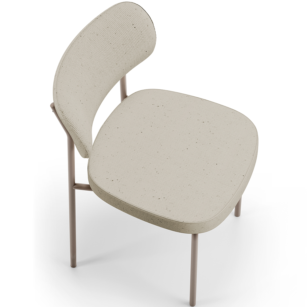 Cadeira Decorativa Sala De Jantar Melina Base Arena L02 Linho Champagne - Lyam Decor