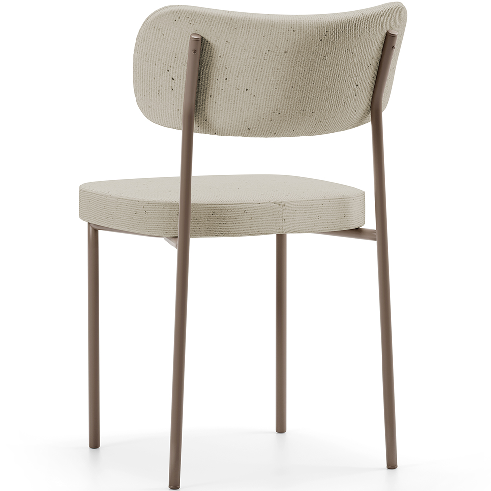 Cadeira Decorativa Sala De Jantar Melina Base Arena L02 Linho Champagne - Lyam Decor