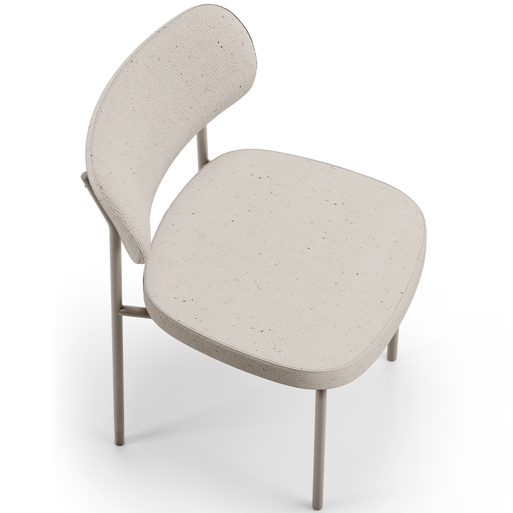 Cadeira Decorativa Sala De Jantar Melina Base Arena L02 Linho Cru - Lyam Decor