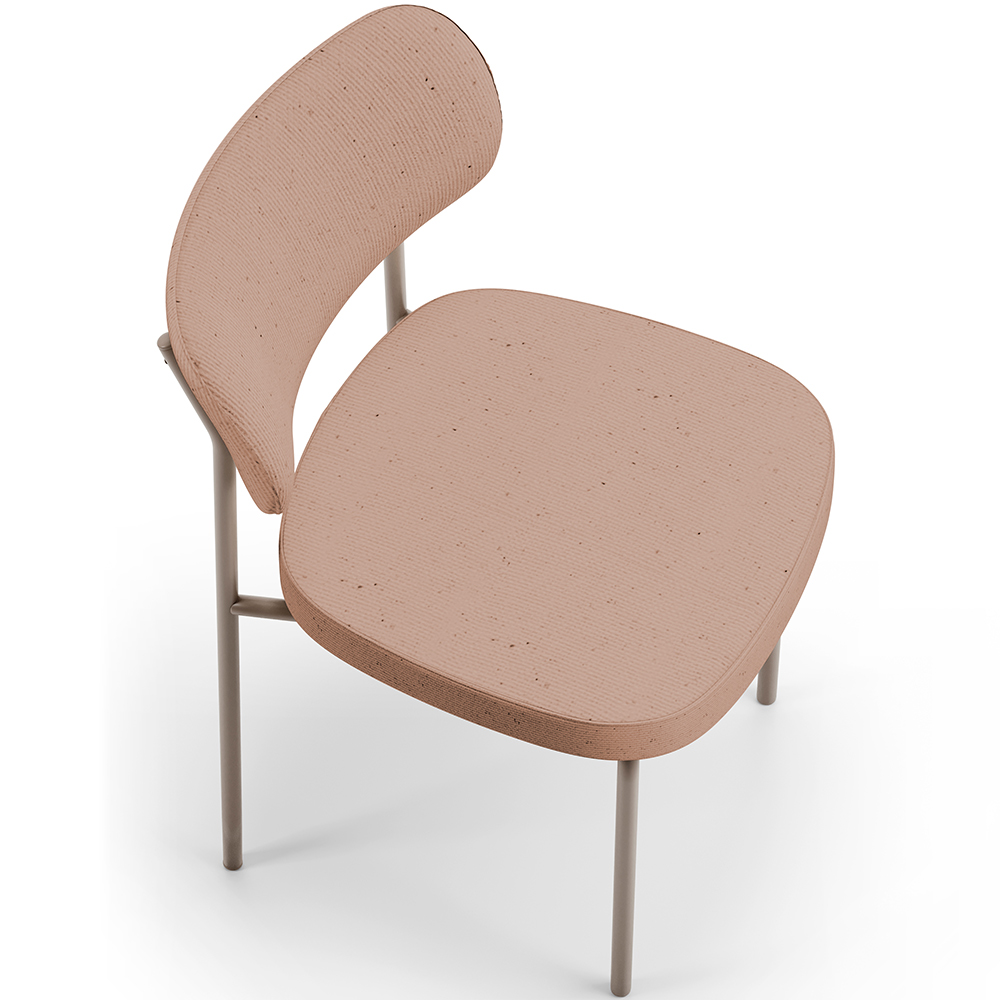 Cadeira Decorativa Sala De Jantar Melina Base Arena L02 Linho Rosê - Lyam Decor