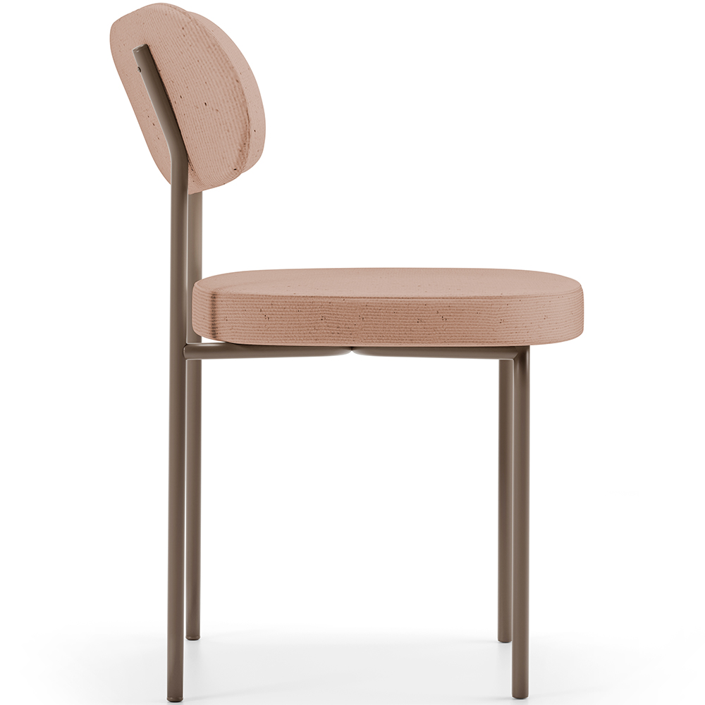 Cadeira Decorativa Sala De Jantar Melina Base Arena L02 Linho Rosê - Lyam Decor