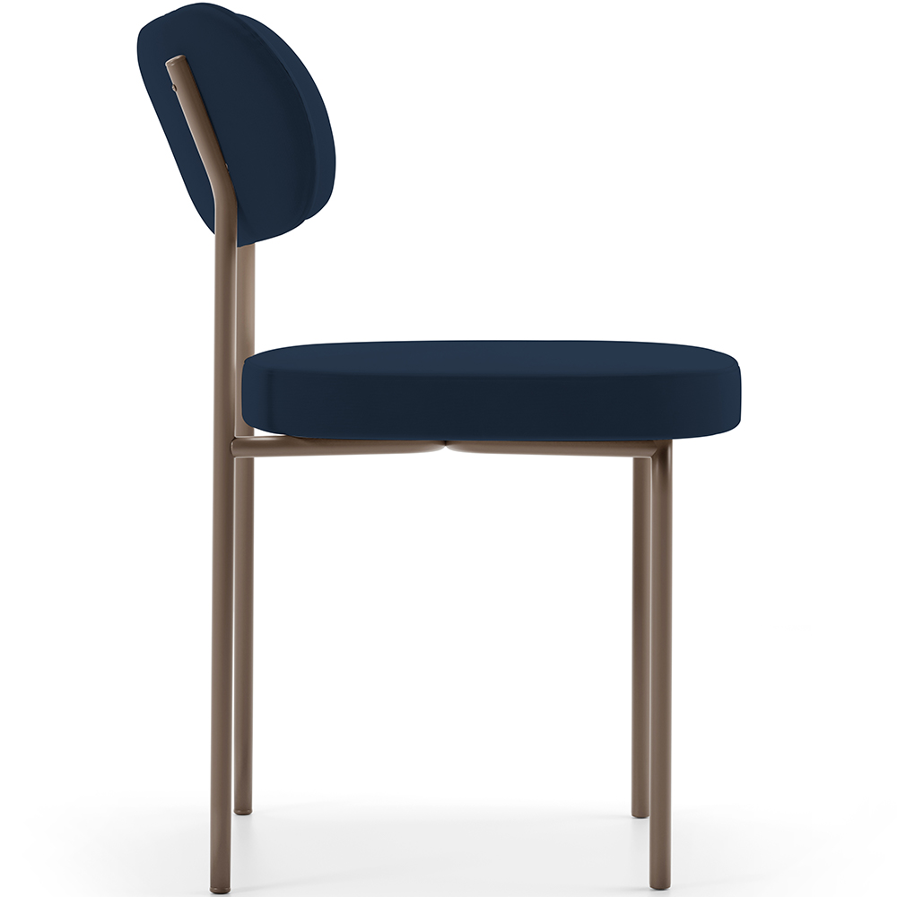 Cadeira Decorativa Sala De Jantar Melina Base Arena L02 Suede Azul Marinho - Lyam Decor