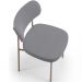 Cadeira Decorativa Sala De Jantar Melina Base Arena L02 Suede Cinza - Lyam Decor