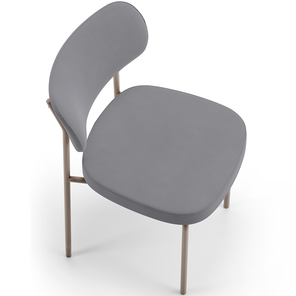 Cadeira Decorativa Sala De Jantar Melina Base Arena L02 Suede Cinza - Lyam Decor
