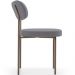 Cadeira Decorativa Sala De Jantar Melina Base Arena L02 Suede Cinza - Lyam Decor