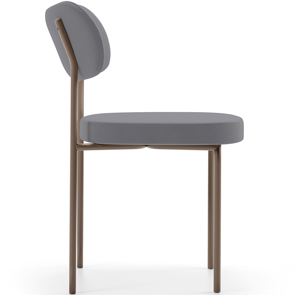 Cadeira Decorativa Sala De Jantar Melina Base Arena L02 Suede Cinza - Lyam Decor