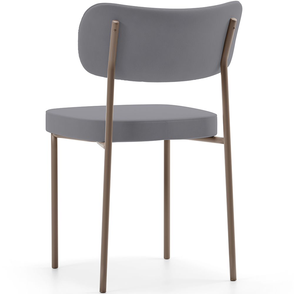 Cadeira Decorativa Sala De Jantar Melina Base Arena L02 Suede Cinza - Lyam Decor