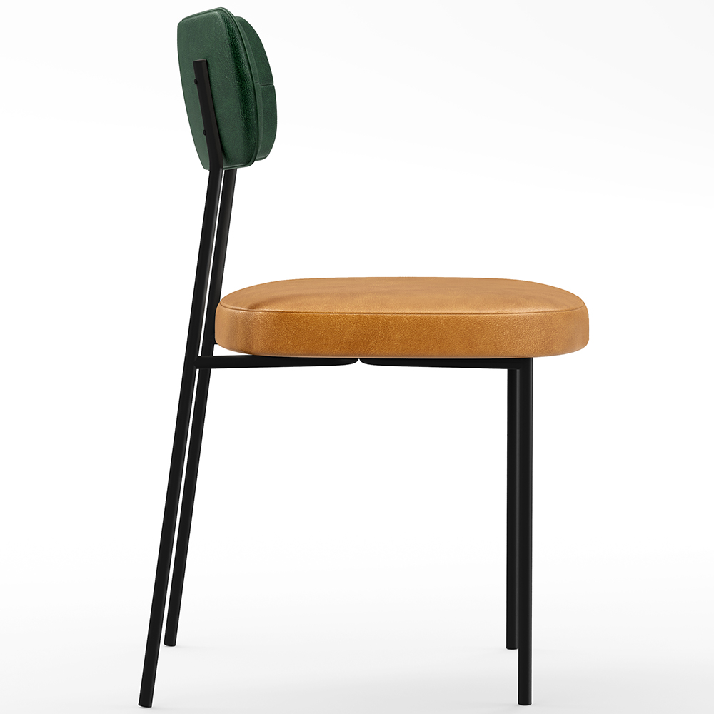 Cadeira Decorativa Sala De Jantar Melina L02 Couríssimo Verde Musgo Couríssimo Whisky - Lyam Decor