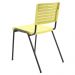 Cadeira Empilhável Fixa Escritório Multiuso Base Preta Kimi P03 Amarelo - Lyam Decor