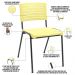 Cadeira Empilhável Fixa Escritório Multiuso Base Preta Kimi P03 Amarelo - Lyam Decor