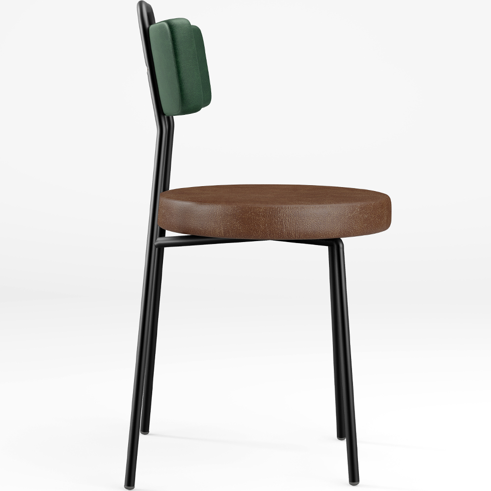 Cadeira Estofada Para Sala De Jantar Barcelona L02 Facto Verde Musgo Couríssimo Marrom - Lyam