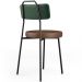 Cadeira Estofada Para Sala De Jantar Barcelona L02 Facto Verde Musgo Couríssimo Marrom - Lyam