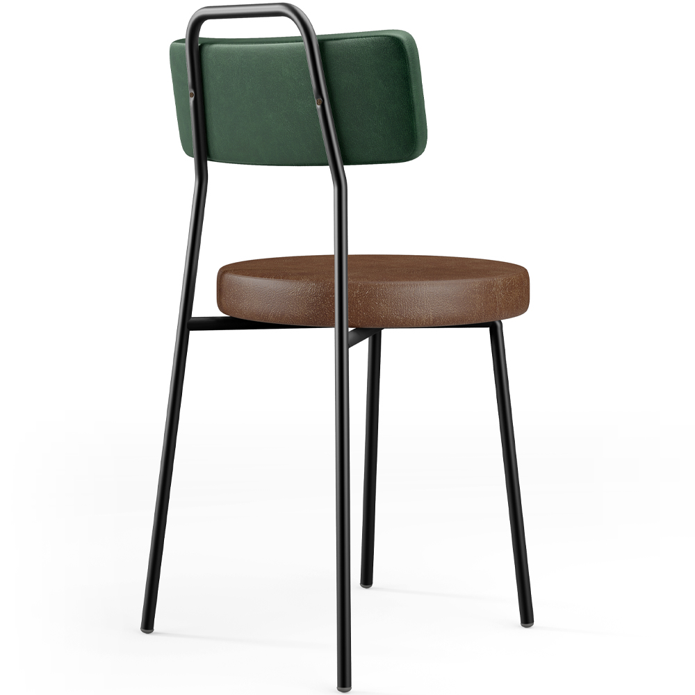 Cadeira Estofada Para Sala De Jantar Barcelona L02 Facto Verde Musgo Couríssimo Marrom - Lyam