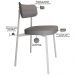 Cadeira Estofada Para Sala de Jantar Astrid Branco C01 Linho Cinza - Lyam Decor