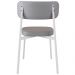 Cadeira Estofada Para Sala de Jantar Astrid Branco C01 Linho Cinza - Lyam Decor