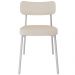 Cadeira Estofada Para Sala de Jantar Astrid Branco C01 Linho Palha - Lyam Decor