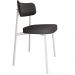 Cadeira Estofada Para Sala de Jantar Astrid Branco C01 Linho Preto - Lyam Decor