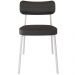 Cadeira Estofada Para Sala de Jantar Astrid Branco C01 Linho Preto - Lyam Decor