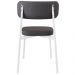 Cadeira Estofada Para Sala de Jantar Astrid Branco C01 Linho Preto - Lyam Decor