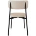 Cadeira Estofada Para Sala de Jantar Astrid Preto C01 Linho Areia - Lyam Decor