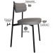 Cadeira Estofada Para Sala de Jantar Astrid Preto C01 Linho Cinza - Lyam Decor