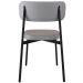 Cadeira Estofada Para Sala de Jantar Astrid Preto C01 Linho Cinza - Lyam Decor