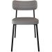 Cadeira Estofada Para Sala de Jantar Astrid Preto C01 Linho Cinza - Lyam Decor