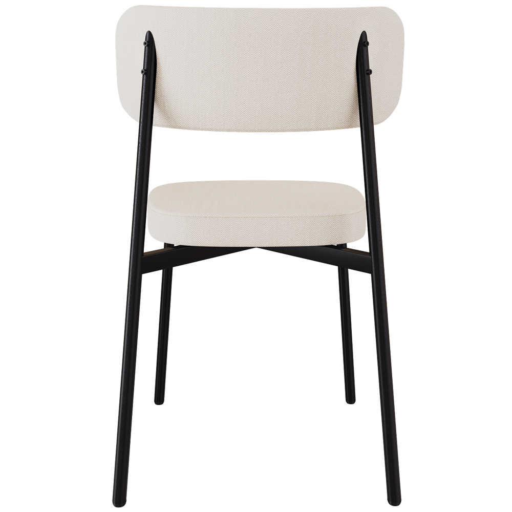 Cadeira Estofada Para Sala de Jantar Astrid Preto C01 Linho Palha - Lyam Decor