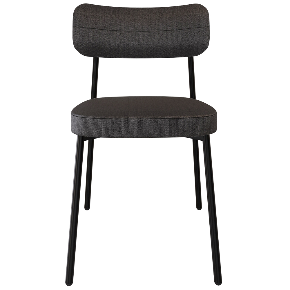 Cadeira Estofada Para Sala de Jantar Astrid Preto C01 Linho Preto - Lyam Decor