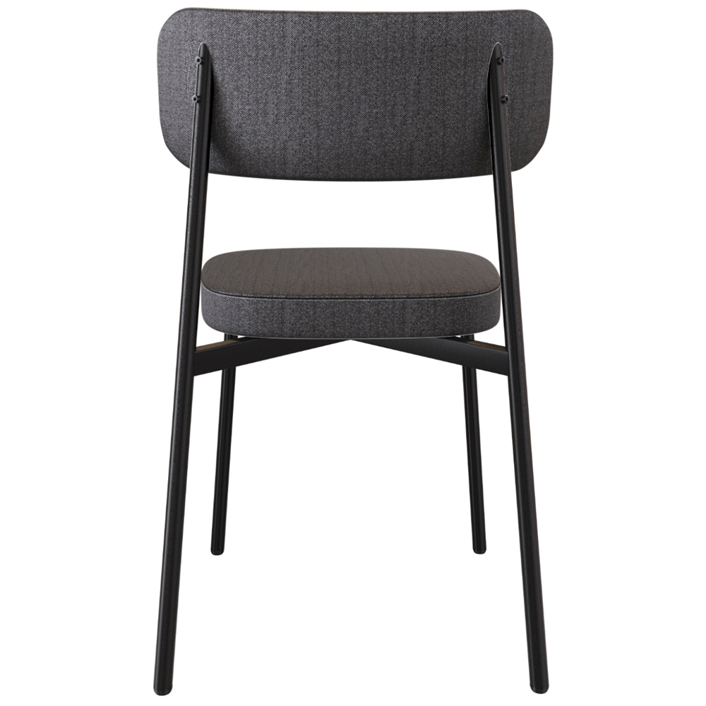 Cadeira Estofada Para Sala de Jantar Astrid Preto C01 Linho Preto - Lyam Decor