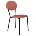 Cadeira Estofada Para Sala de Jantar Azuri Preto C01 Courino Terra Rosê - Lyam Decor