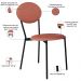 Cadeira Estofada Para Sala de Jantar Azuri Preto C01 Courino Terra Rosê - Lyam Decor