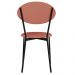 Cadeira Estofada Para Sala de Jantar Azuri Preto C01 Courino Terra Rosê - Lyam Decor
