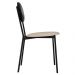 Cadeira Estofada Para Sala de Jantar Azuri Preto C01 Linho Areia Courino Preto - Lyam Decor