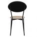 Cadeira Estofada Para Sala de Jantar Azuri Preto C01 Linho Areia Courino Preto - Lyam Decor