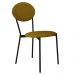 Cadeira Estofada Para Sala de Jantar Azuri Preto C01 Linho Mostarda - Lyam Decor