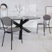 Cadeira Estofada Para Sala de Jantar Azuri Preto C01 Linho Prata - Lyam Decor