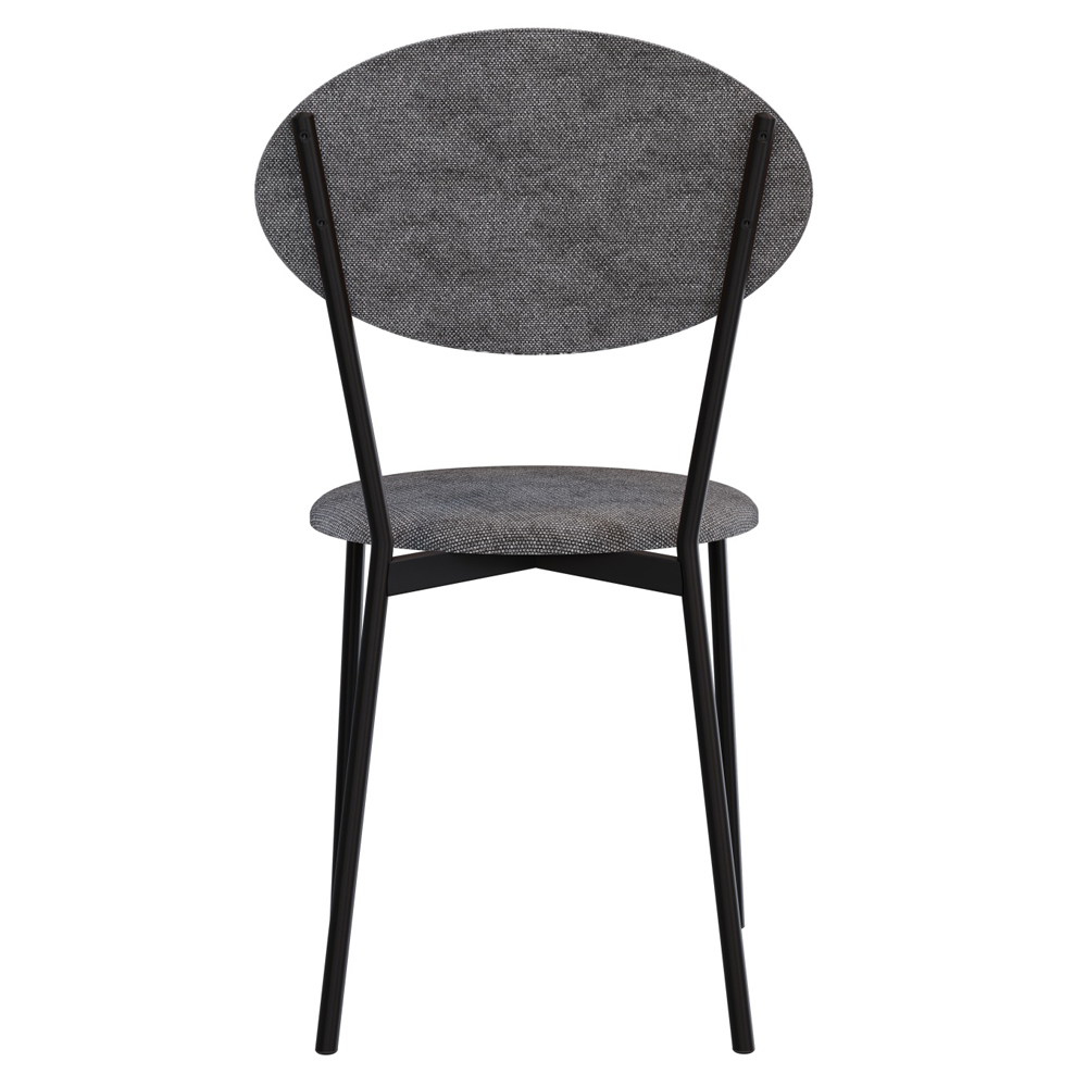 Cadeira Estofada Para Sala de Jantar Azuri Preto C01 Linho Prata - Lyam Decor