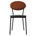 Cadeira Estofada Para Sala de Jantar Azuri Preto C01 Linho Prata Courino Caramelo - Lyam Decor
