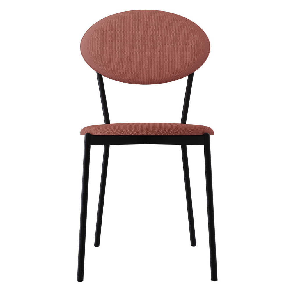Cadeira Estofada Para Sala de Jantar Azuri Preto C01 Linho Rosê - Lyam Decor
