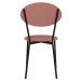 Cadeira Estofada Para Sala de Jantar Azuri Preto C01 Linho Rosê - Lyam Decor