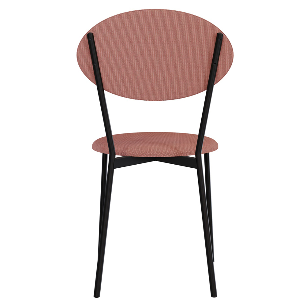 Cadeira Estofada Para Sala de Jantar Azuri Preto C01 Linho Rosê - Lyam Decor