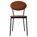 Cadeira Estofada Para Sala de Jantar Azuri Preto C01 Linho Rosê Courino Caramelo - Lyam Decor