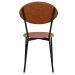 Cadeira Estofada Para Sala de Jantar Azuri Preto C01 Linho Rosê Courino Caramelo - Lyam Decor
