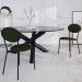 Cadeira Estofada Para Sala de Jantar Azuri Preto C01 Linho Verde Musgo - Lyam Decor