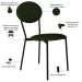 Cadeira Estofada Para Sala de Jantar Azuri Preto C01 Linho Verde Musgo - Lyam Decor
