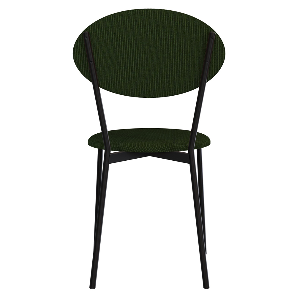 Cadeira Estofada Para Sala de Jantar Azuri Preto C01 Linho Verde Musgo - Lyam Decor