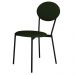 Cadeira Estofada Para Sala de Jantar Azuri Preto C01 Linho Verde Musgo - Lyam Decor