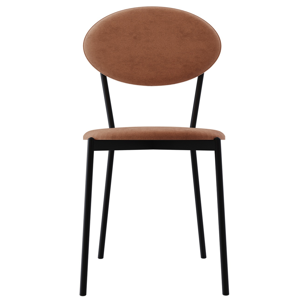 Cadeira Estofada Para Sala de Jantar Azuri Preto C01 Veludo Bege - Lyam Decor